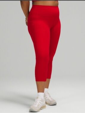 lululemon athletica Pace Rival Red Crop leggings